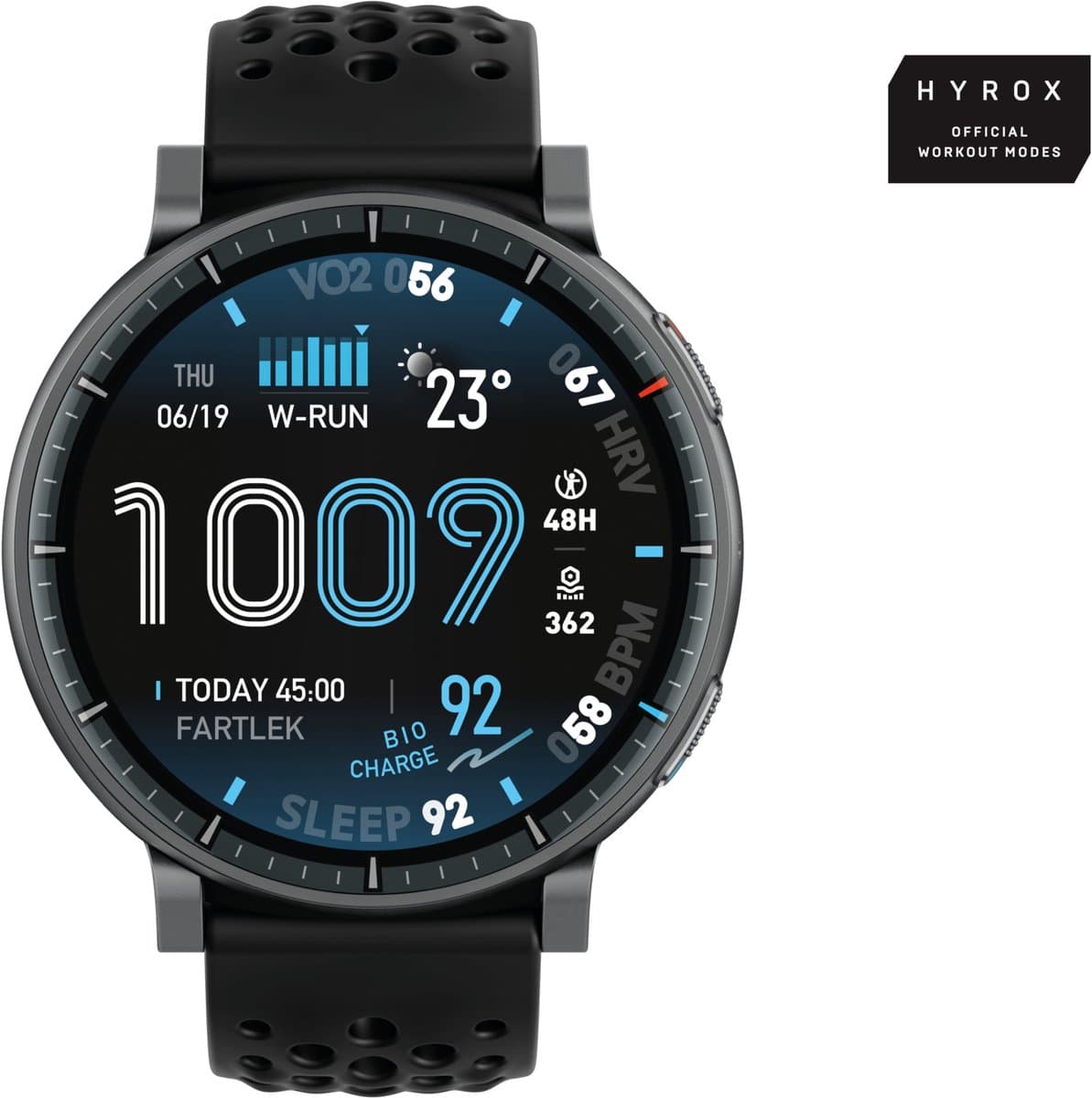 Amazfit Active Max 3, digitaal AMOLED-display van 3,81 cm (1,5 inch), 480 x 480 pixels, touchscreen, zwart — afbeelding 1