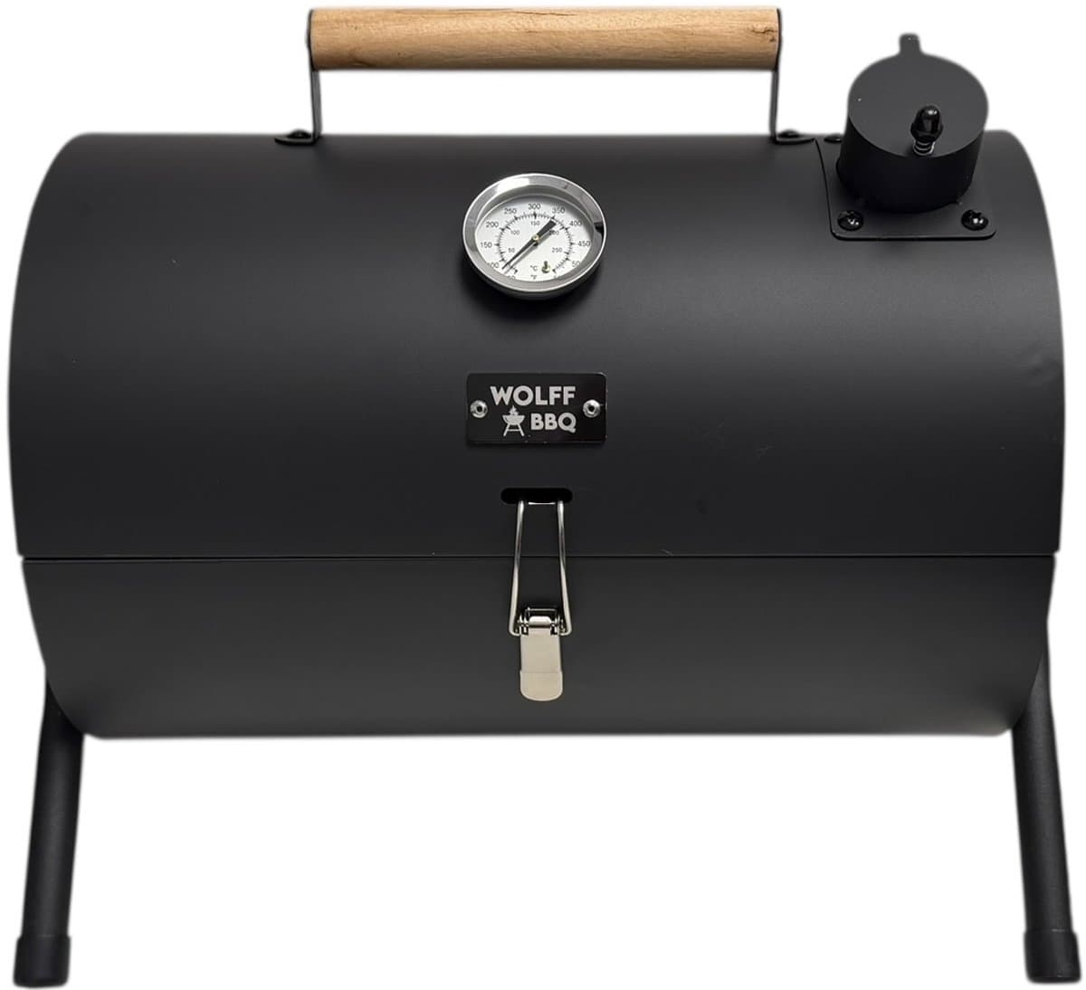 Compacte Draagbare kolen BBQ van Wolff BBQ - Handig voor op de camping op het strand of in een park - Smoker Barbecue - Draagbare lichtgewicht bbq - Met Thermometer en lucht doorvoer. Laat je vlees langzaam garen. Koop TIP — afbeelding 1