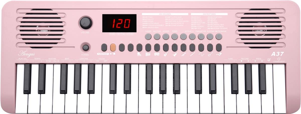 Áengus Keyboard Piano Keyboard Kind met 37 Aanslaggevoelige toetsen - USB-C MIDI - Roze — afbeelding 1
