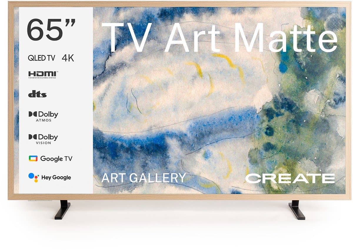 CREATE - QLED 4K Smart TV met antireflectiescherm en kunstgalerij - 65" - Licht hout - TV ART MATTE — afbeelding 1