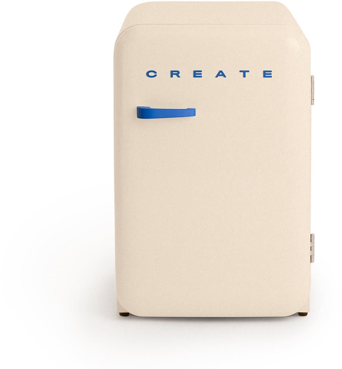 CREATE - Koelkast in retrostijl - Gebroken wit - Handvat Kobaltblauw - FRIDGE RETRO 107L — afbeelding 1