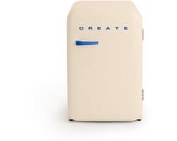 CREATE - Koelkast in retrostijl - Gebroken wit - Handvat Kobaltblauw - FRIDGE RETRO 107L