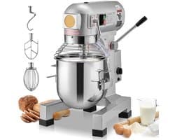Professionele keukenmixer - Deegmixer/standmixer - Capaciteit 14 L - Vermogen 550 W - 3 Snelheden - RVS Kom - 3 Mengopzetstukken