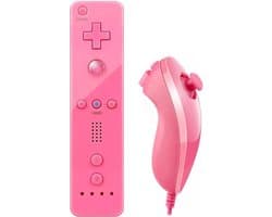 Wii Controller + Wii Nunchuk - Voor Wii & Wii U – Roze
