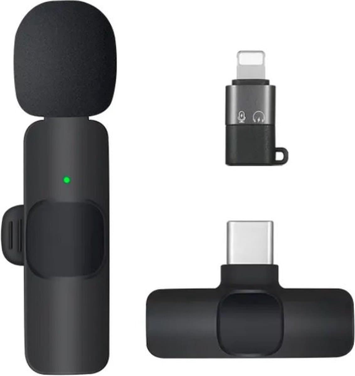 Linkyx Draadloze Microfoon - Lavalier Microfoon - Dasspeld Microfoon - Lightning en USB C - Plug & Play — afbeelding 1