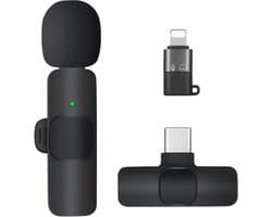 Linkyx Draadloze Microfoon - Lavalier Microfoon - Dasspeld Microfoon - Lightning en USB C - Plug & Play