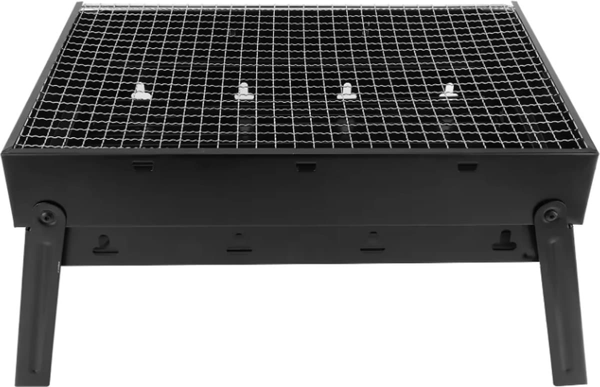 BBQ - Barbecue - Houtskool BBQ - Compact - Barbecue Houtskool - Festival - Tafel Grill - Picknicken - Inklapbaar - Camping - Strand - Zwart — afbeelding 1