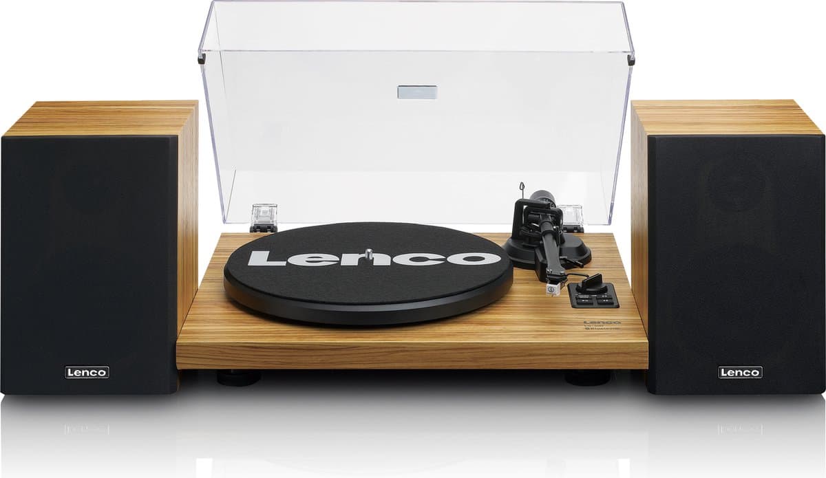 Lenco Platenspeler met Bluetooth - Twee externe Speakers - Ingebouwde Versterker - LS-500OK - Hout — afbeelding 1