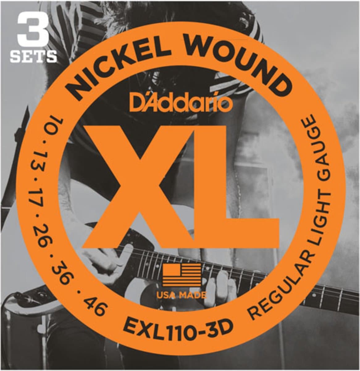 D'Addario E-Git.snaren EXL110-3D 10-46 nikkel omwonden 3er Set - Elektrische gitaarsnaren — afbeelding 1