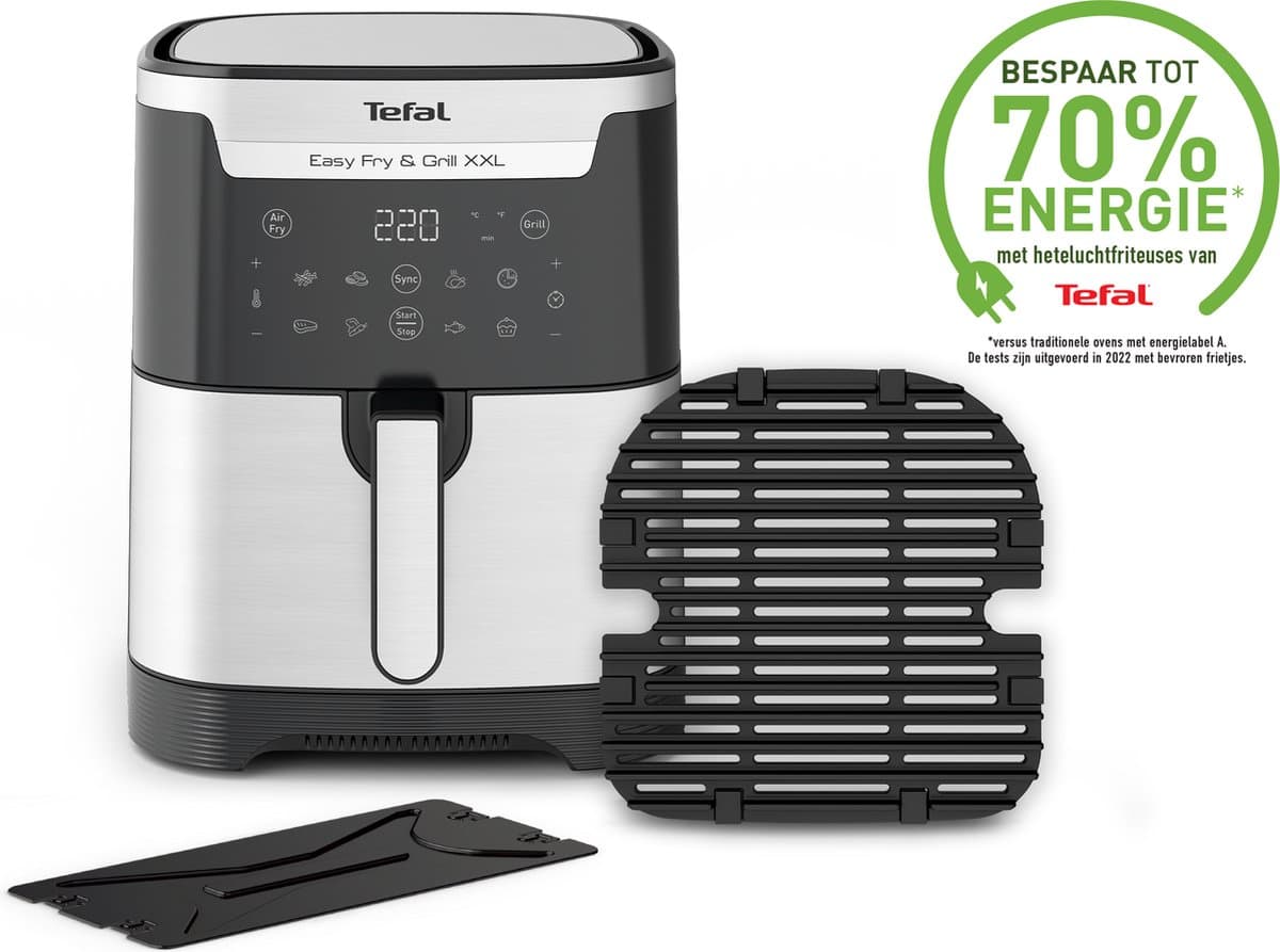Tefal Easy Fry & Grill XXL EY801D - 2-in-1 Airfryer & Grill 6.5L - FlexCook - 8 Programma's - RVS - Voor 8 Personen — afbeelding 1