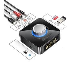 Levabe - Multi Connect Bluetooth Receiver & Transmitter - LCD scherm - Auto - TV - Bluetooth Transmitter - 2 in 1 Zender en Ontvanger - Audio Adapter - 3.5mm AUX/RCA/Optisch/Coax/usb/TF/SD