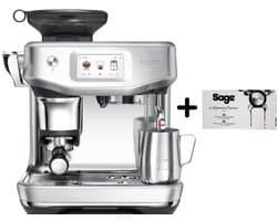 SAGE Barista Espressomachine+ ontkalker- Volautomatische Koffiemachine met Touchscreen, Melkopschuimer en Koffie-instellingen – Geborsteld RVS Grijs – Espresso, Cappuccino en Latte Macchiato- koffie zet apparaat- koffiezetapparaat-