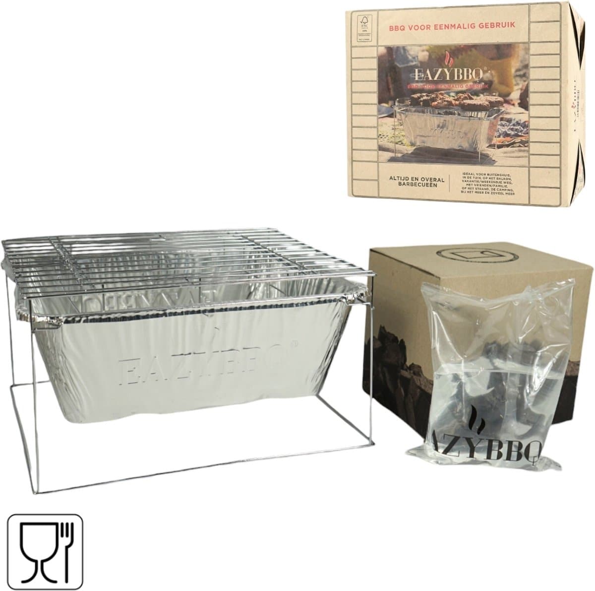 Eazy BBQ wegwerpbarbecue 30 cm — afbeelding 1