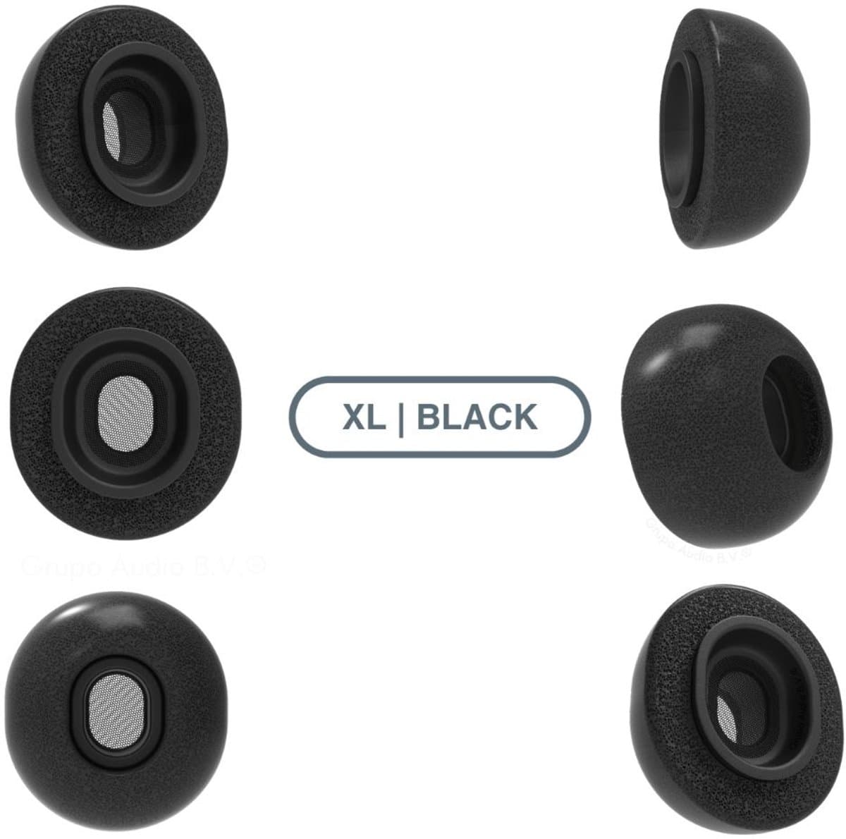Foam eartips geschikt voor Airpods Pro (2) - 6× Extra Large - Zwart - zachte memory foam opzet oortjes - foamigo® — afbeelding 1