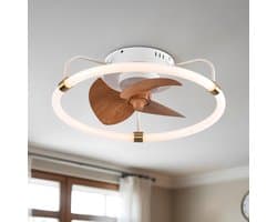 LumenXL - Plafondventilator Zefiros met geïntegreerde dimbare LEDs - bamboe