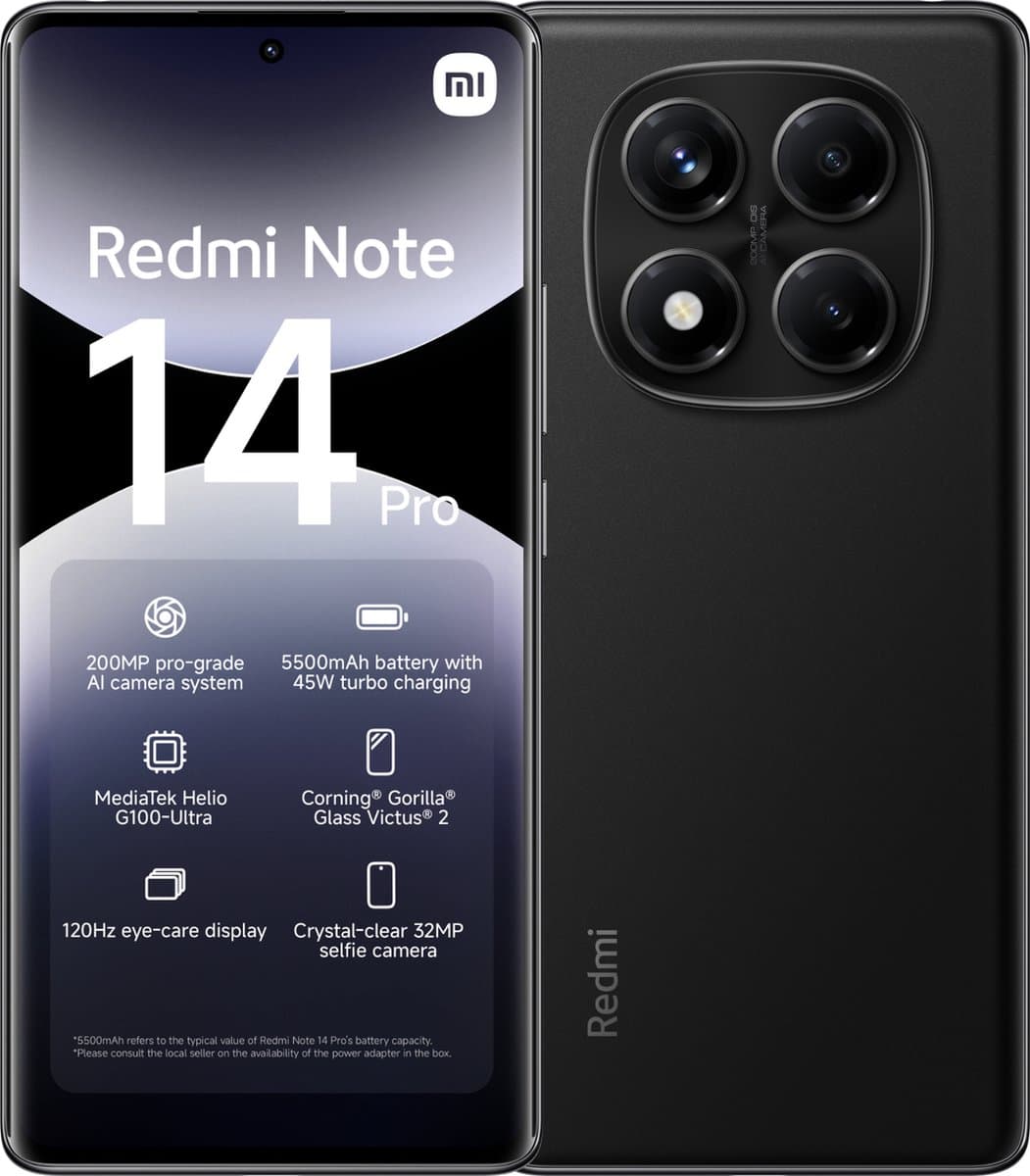 Xiaomi Redmi Note 14 Pro - 8GB/256GB - Midnight Zwart — afbeelding 1