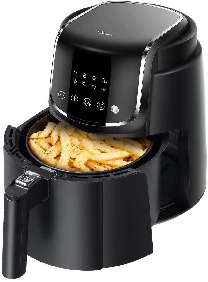 Stemily Airfryer - 4 L - 1500W - 35-200°C - 8 Kookprogramma’s - LED-touchscreen - Uitneembare Mand - 27,5 x 31,6 x 38 cm — afbeelding 1