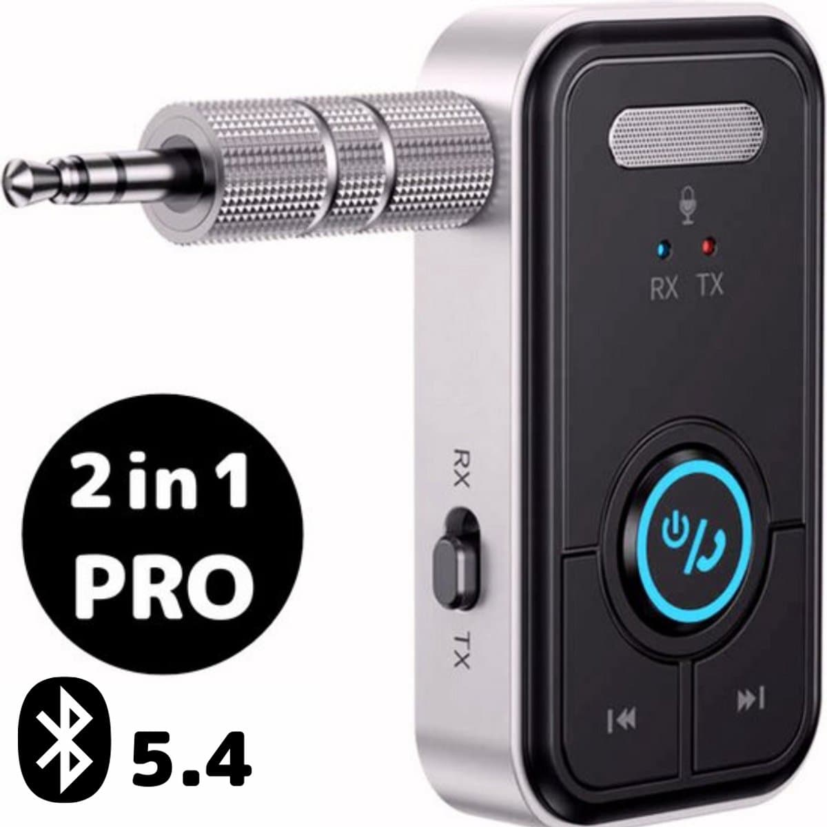 Techard 2 in 1 Bluetooth Transmitter en Receiver Auto BT 5.4 - 3.5MM AUX Bluetooth Ontvanger Handsfree Bellen Bluetooth Audio Receiver - 2026 Model — afbeelding 1