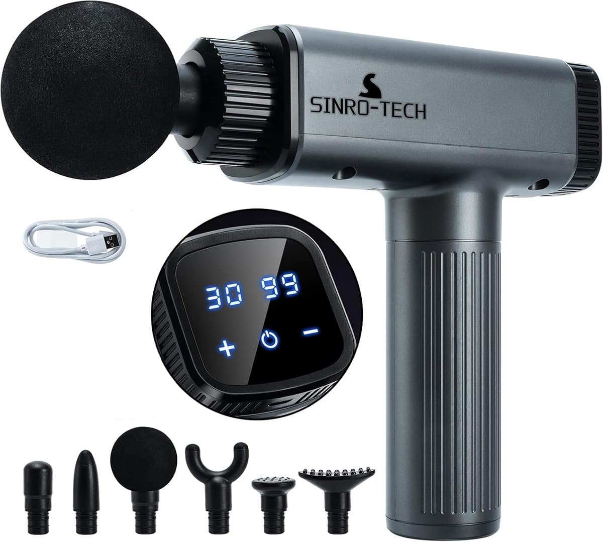 Diepe Weefsel Massagepistool - Draagbare Massager met 6 Opzetstukken voor Spierherstel en Ontspanning — afbeelding 1