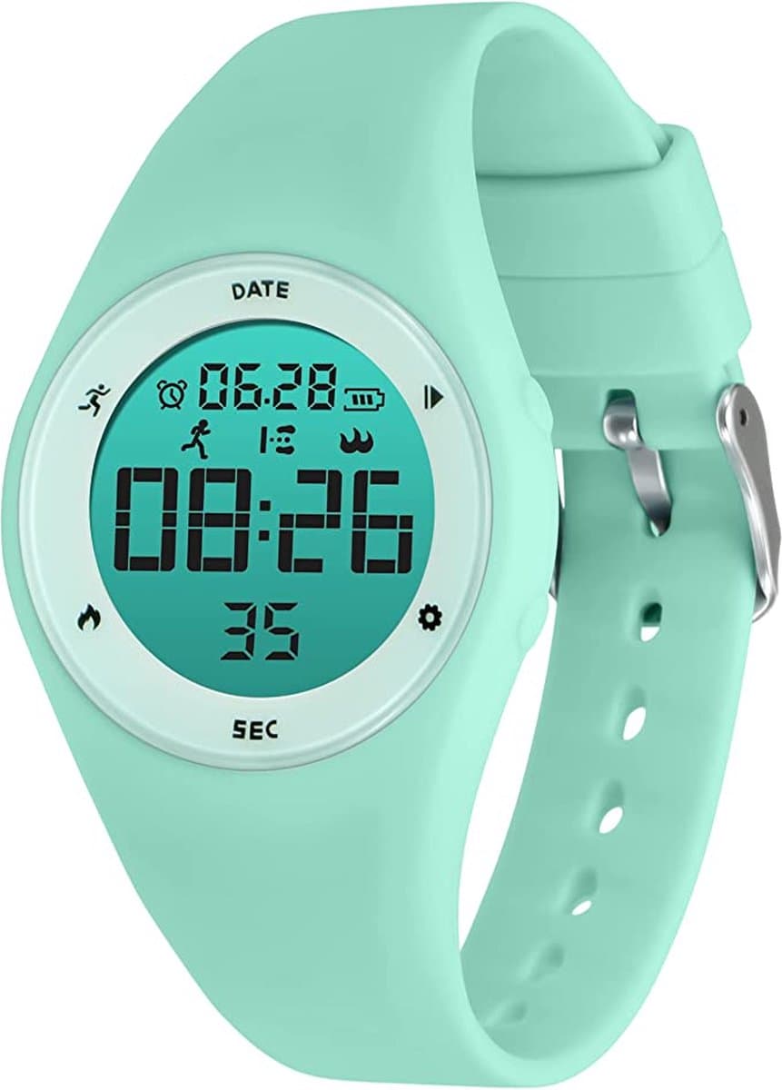 Smartwatch Kinderen - Stopwatch - Stappen - Waterdicht - Mint — afbeelding 1