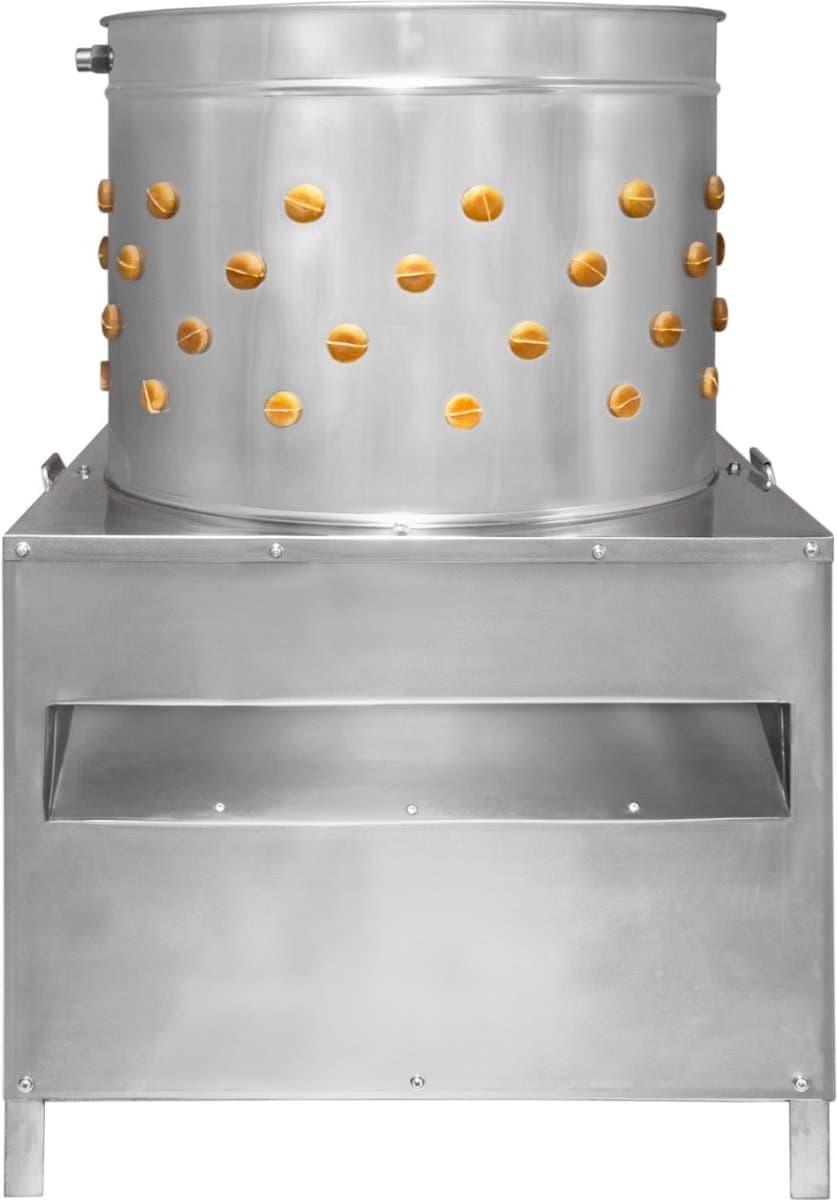 KuKoo Gevogelte Plukmachine - 60cm - Kip, Kalkoen en Eend - Roestvrij Staal - 132 Rubberen Vingers - Waterpijp - Zilver — afbeelding 1