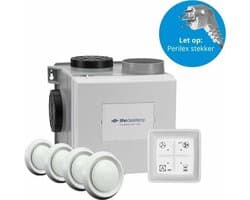 Itho Daalderop CVE-S eco fan ventilator box alles-in-1 pakket SP 325m3/h + vochtsensor + RFT auto + 4 ventielen - perilex stekker