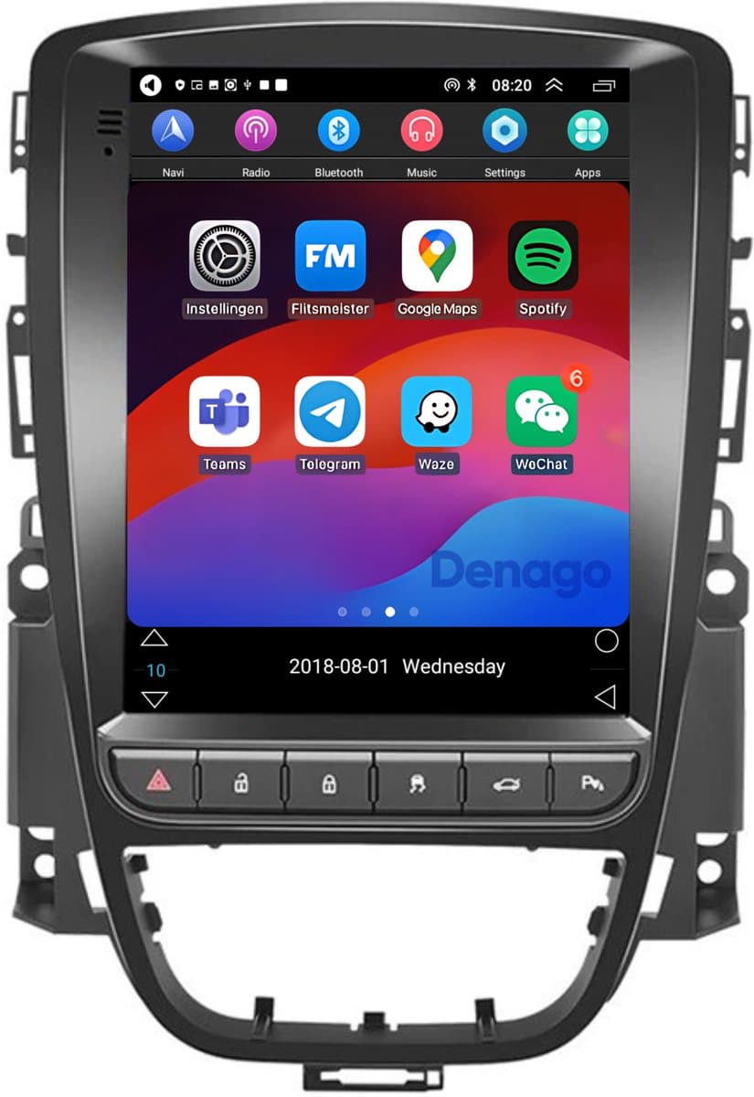 Carplay autoradio voor Opel Astra | Astra J | Cascada | 2009 t/m 2019 | Android 10.1 | 9.7 INCH | Draadloos Apple Carplay & Android Auto | 2GB + 32GB | 4-Core processor | Denago | 2025 model | 2009 t/m 2014 2015 2016 2017 2018 2019 | Bluetooth & Wifi — afbeelding 1