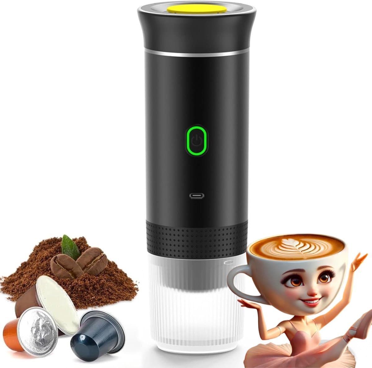 Home & Marker - Draagbare Koffiemachine - Draagbare Espressomachine - Draagbaar Koffiezetapparaat - Reis Koffiezetapparaat - Geschikt Voor Capsule Koffie - ESPRESSNA — afbeelding 1
