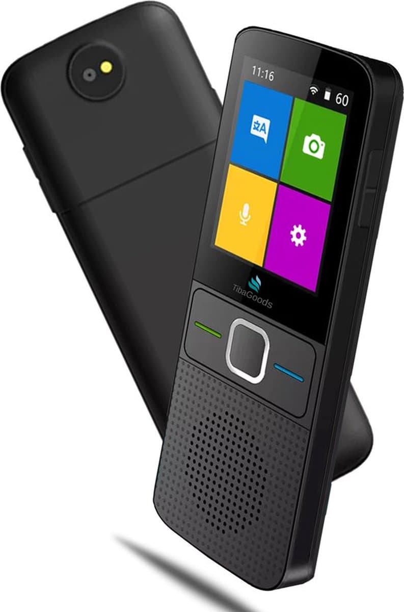 TibaGoods - Vertaalcomputer - Vertaal Apparaat - Zwart - Slimme Vertaler - 137+ Talen - Draagbare Vertaler - Lange Batterijduur — afbeelding 1