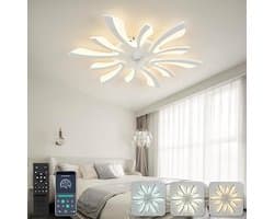 Moderne Plafondventilator met Verlichting - Ø78cm - Dimbaar - 6 Snelheden - Omkeerbaar - Afstandsbediening/App Besturing - Perfect voor Slaapkamer en Woonkamer - Wit