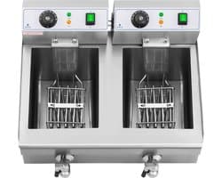 Professionele Elektrische Friteuse met Dubbele Tank 20L - Roestvrijstalen Frituurmachine voor Perfect Gefrituurd Voedsel