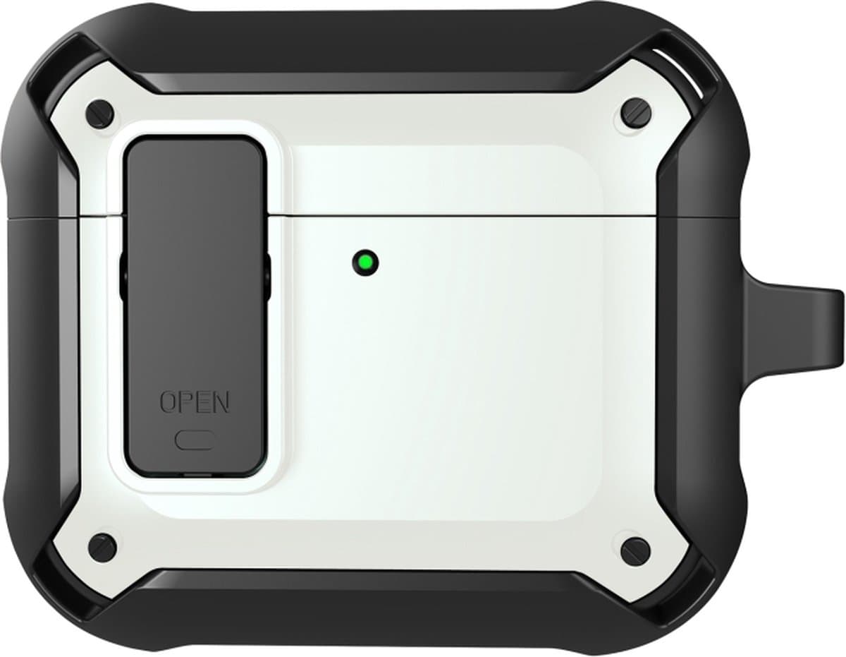 Telestore - Hoesje geschikte voor AirPods 4 - TPU hybride hoesje Beschermhoes - Shockproof AirPods 4 Cover - AirPods 4 Hoesje - Geschikt voor Apple Airpods 4 - wit - hard en TPU cover — afbeelding 1