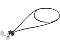 kwmobile magnetische band geschikt voor Apple Airpods 1 / 2 / 3 / 4 / Pro 1 / Airpods Pro 2 - Siliconen strap voor draadloze oordopjes - 80 cm lang - In zwart