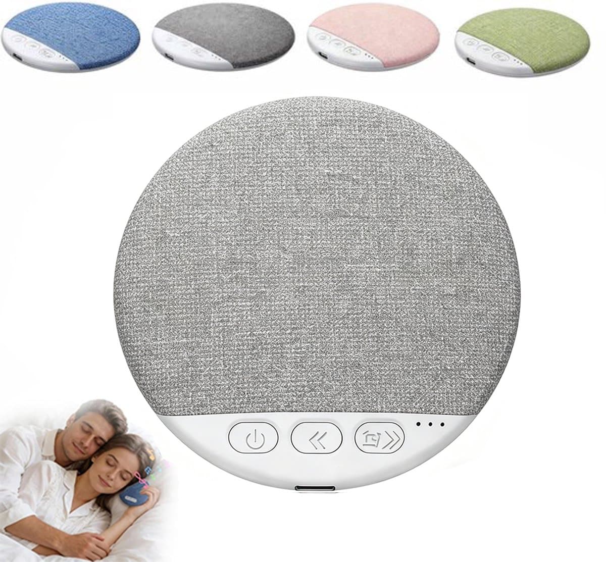 Slaapluidspreker - Mini-kussenluidspreker - Bluetooth-kussenluidspreker - Slaaphulp met lage tonen - Witte ruis - Draadloos - Met rustgevende geluiden en slaaptimer - Geschikt voor zijslapers - Grijs — afbeelding 1