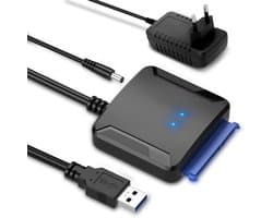 USB naar SATA Adapter - Externe Harde Schijf Kabel - Opslag Uitbreiden - UASP Acceleratie - 20TB Capaciteit - Zwart