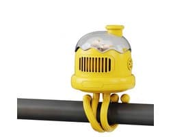 Handventilator met Octopus - Baby Kinderwagenventilator - bladloze handventilator voor kinderen - stille ventilator met 3 Standen - met LED Nachtlampje - USB Oplaadbare - Voor Autostoeltje, Wieg, Slaapkamer En Op Reis - geel