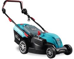 Elektrische grasmaaier - Gazonmaaier - Gazon onderhouden - 5 standen maaihoogte - 38 cm snijbreedte - Blauw