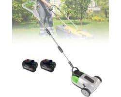 Accu grasmaaier - Grastrimmer Elektrische maaier - Gazon Onderhouden - Zwenkbare voorwielen - 21 cm maaibreedte - Grijs