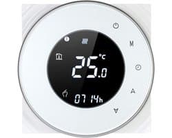 Ronde Programmeerbare Wifi Thermostaat met LCD Touchscreen voor Vloerverwarming en App Bediening
