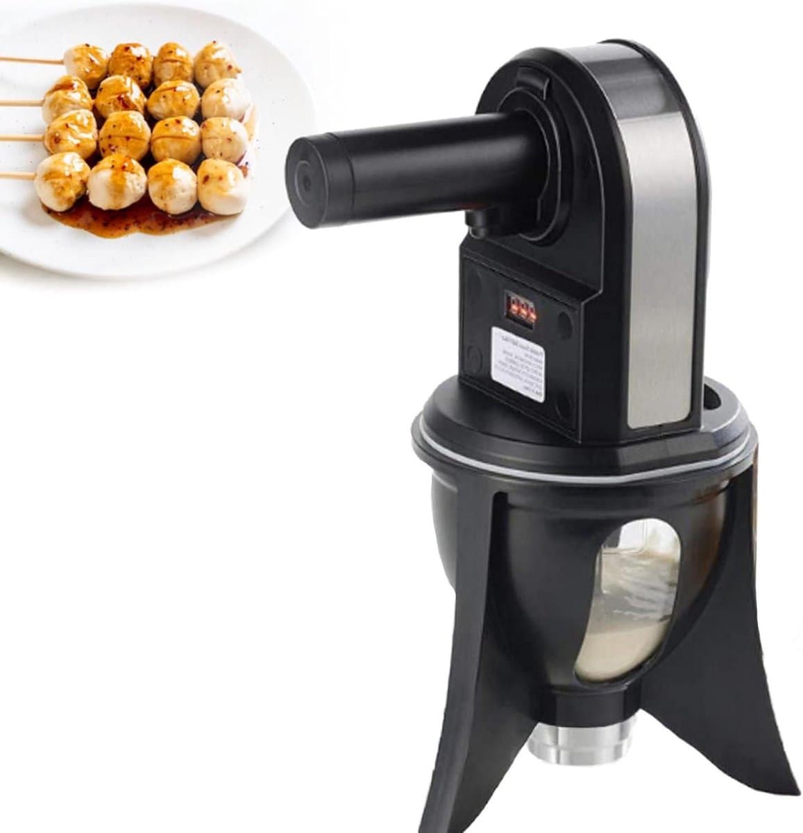 Automatische Gehaktbalmachine - Knedelmaker Vismachine - Thuis Koken - 3 Ballen Tegelijk - 39 x 27 x 25 cm - Zwart — afbeelding 1
