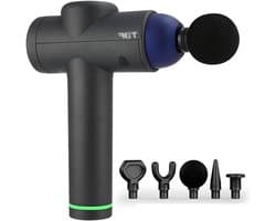 Spier Massagepistool - Fascia Gun - Herstel Bevorderen - 6 Instelbare Snelheden - 6 Massagekoppen - Grijs