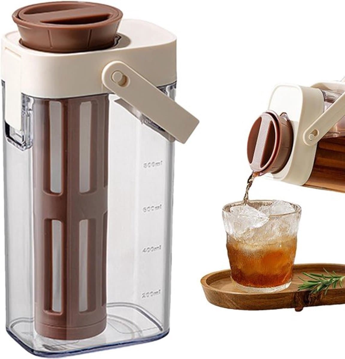 Cold Brew Maker, Een Liter IJsthee Kan Koffie Brouwer, Stevige Pot Met Deksel En Handvat Voor Verschillende Drankjes - 1 L — afbeelding 1