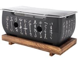 Dailygoods- Houtskoolgrill Mini - Draagbare BBQ - Yakiniku/Spiesjes - Compact - Hoogwaardige Materialen - Gelijkmatige Warmteverdeling - Barbecue