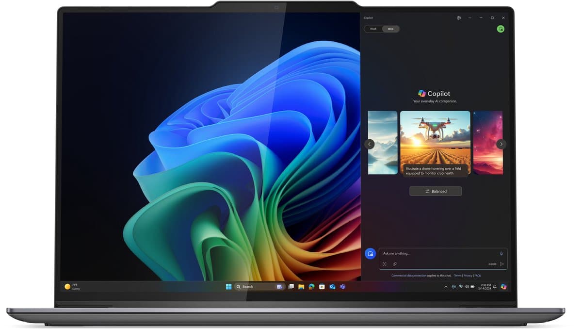 Lenovo ThinkPad X9-14 Gen 1 Aura Edition Copilot+ PC Intel Core Ultra 7 258V Laptop 35,6 cm (14") Touchscreen 2.8K 32 GB LPDDR5x-SDRAM 512 GB SSD Wi-Fi 7 (802.11be) Windows 11 Pro Engels Grijs — afbeelding 1