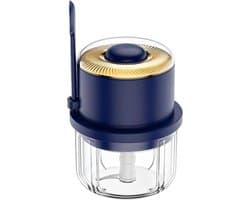 Mini Voedselhakmolen - Kleine Keukenmachine - Maalt Ingrediënten - Oplaadbaar Draadloos - 350 ml Capaciteit - Blauw