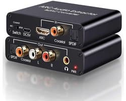 carmdering - HDMI ARC Audio Extraktor - HDMI Geluidskaart Extractor - Digitale Audio Converter - ARC Audio Terugkanaal Functie - Aluminium Metalen Behuizing - CEC Volumeregeling Ondersteuning - Compatibel Met TV En Soundbar - 1 Stuk