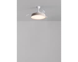 CREATE - Stille plafondventilator 40W (Ø107cm) met intrekbare bladen en LED-licht - Afstandsbediening - 6 snelheden - Programmeerbaar - WIND CLEAR CONTOUR