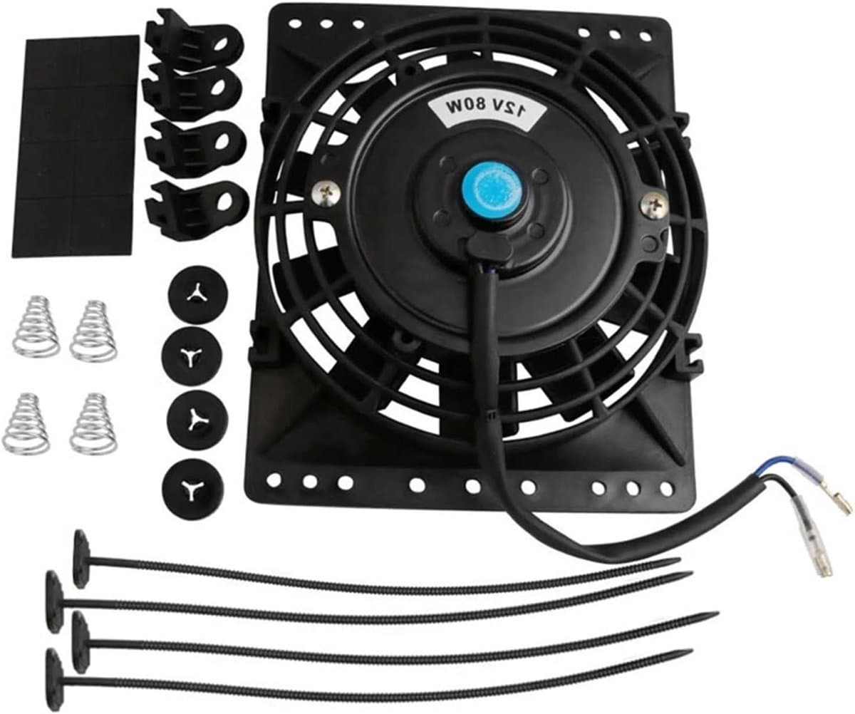 Oliekoeler Radiator - Universele Ventilator - Motor Koeling - Slank Ontwerp - 6 Inch - Zwart — afbeelding 1