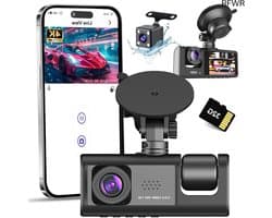 Auto Camera - Rijcamera Recorder - Veilige Rit - 3 Kanaals Opname - 170 Graden Hoek - Zwart