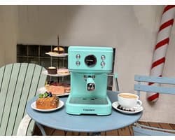 Volautomatische koffiemachines 2-in-1 ontwerp Espressomachine - 20 Bar - Capsule & Koffiepoeder Compatibel - ingebouwde melkschuimerMelkschuim - Blauw